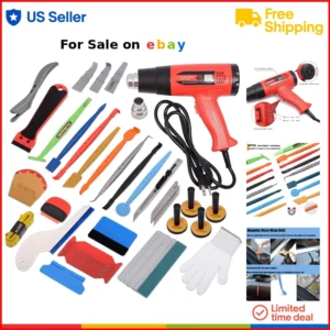 Kit d'outils d'enveloppe vinyle pour fenêtre de voiture installation film teinté pistolet à chaleur raclette-