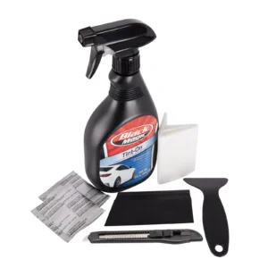 KIT APPLICATION FILM TEINTÉ MAGIE NOIRE : Couteau raclette coudé solution teintée-